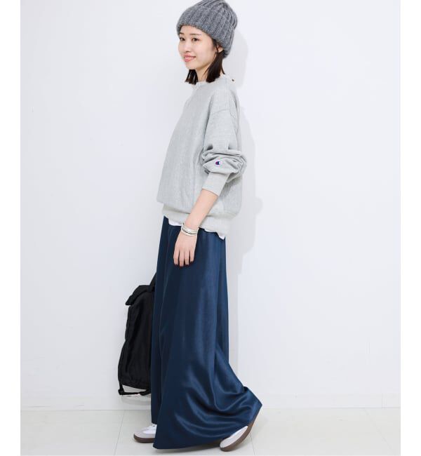 SLOBE IENA「《WEB限定カラー有り/追加》グロッシーサテンフレアスカート」|スカート|