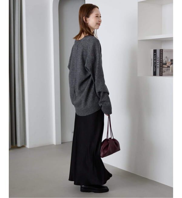 SLOBE IENA「《WEB限定カラー有り/追加》グロッシーサテンフレアスカート」|スカート|