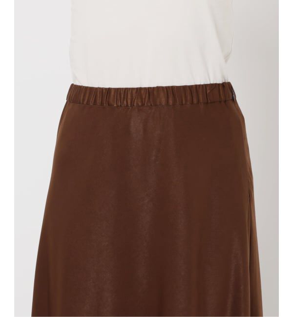 SLOBE IENA「《WEB限定カラー有り/追加》グロッシーサテンフレアスカート」|スカート|