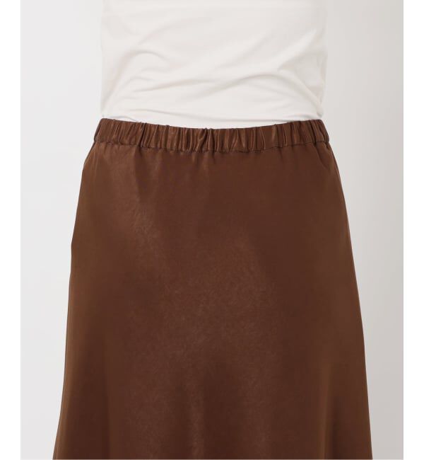 SLOBE IENA「《WEB限定カラー有り/追加》グロッシーサテンフレアスカート」|スカート|
