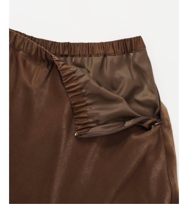 SLOBE IENA「《WEB限定カラー有り/追加》グロッシーサテンフレアスカート」|スカート|