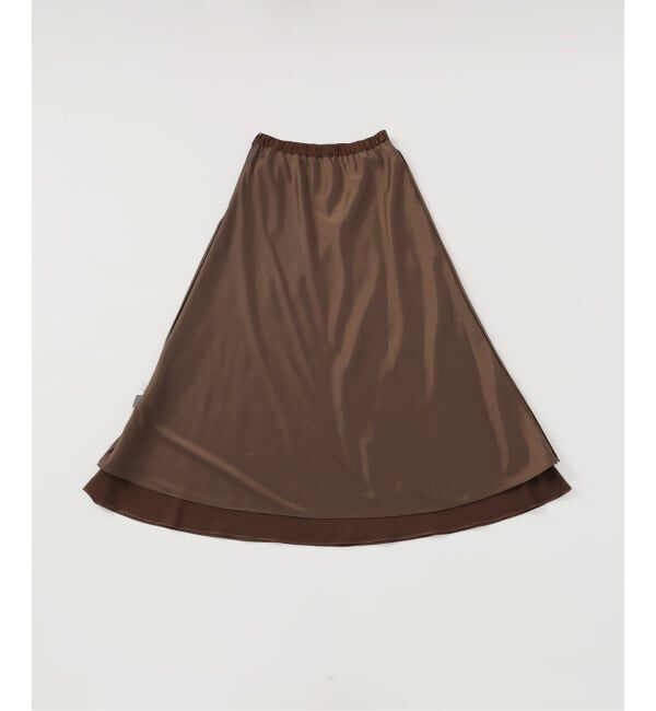 SLOBE IENA「《WEB限定カラー有り/追加》グロッシーサテンフレアスカート」|スカート|