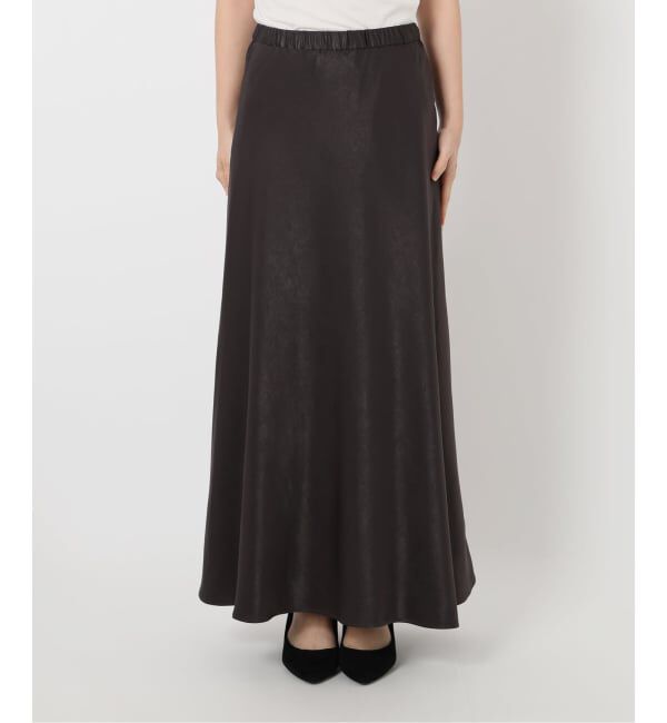 SLOBE IENA「《WEB限定カラー有り/追加》グロッシーサテンフレアスカート」|スカート|