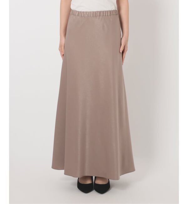 SLOBE IENA「《WEB限定カラー有り/追加》グロッシーサテンフレアスカート」|スカート|