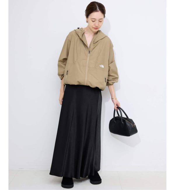 SLOBE IENA「《WEB限定カラー有り/追加》グロッシーサテンフレアスカート」|スカート|