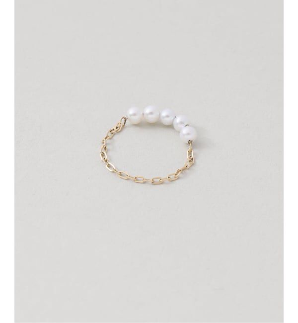 IENA「GIGI/ジジ 別注 PEARL CHAIN RING EX」|リング|