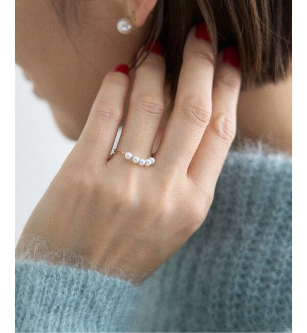 IENA「GIGI/ジジ 別注 PEARL CHAIN RING EX」|リング|