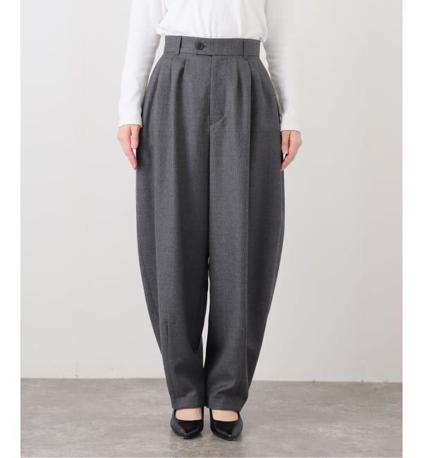 IENA LA BOUCLE「IENA LA BOUCLE ウールサキソニータックバレルパンツ」|スラックス|