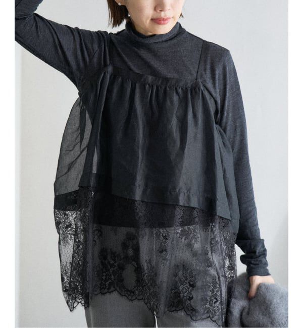 IENA「Heriter/エリテ リバーレースキャミソール」|キャミソール|