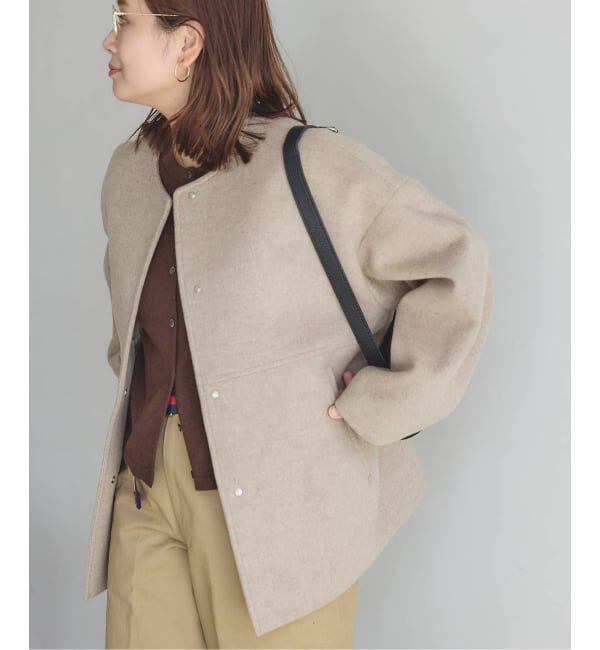 JOURNAL STANDARD「《追加4》スーパー140ビーバーノーカラーショートコート」|ノーカラーコート|