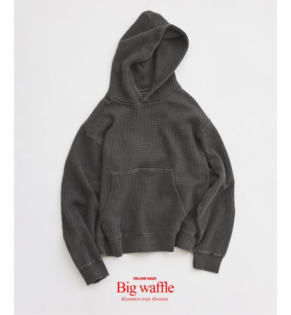 JOURNAL STANDARD relume「ガーメントダイ ビッグワッフル パーカー」|パーカー|ブラック B
