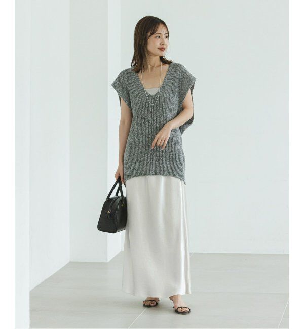 NOBLE「《追加》ナローAラインサテンスカート 2」|スカート|