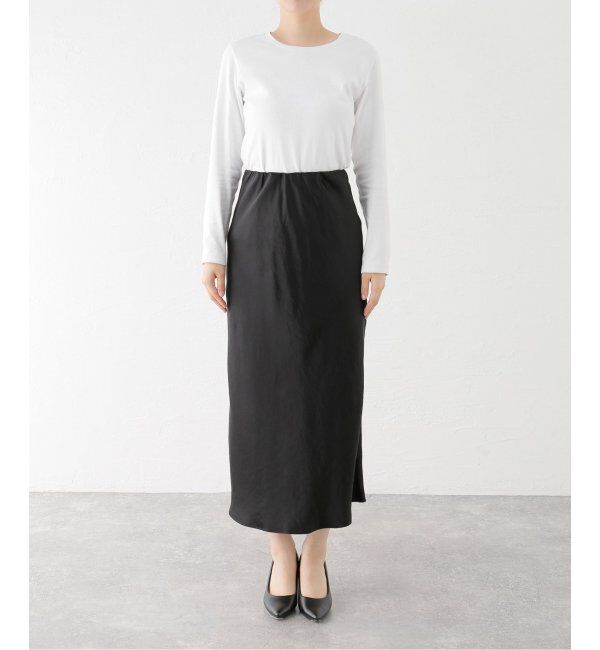 NOBLE「《追加》ナローAラインサテンスカート 2」|スカート|