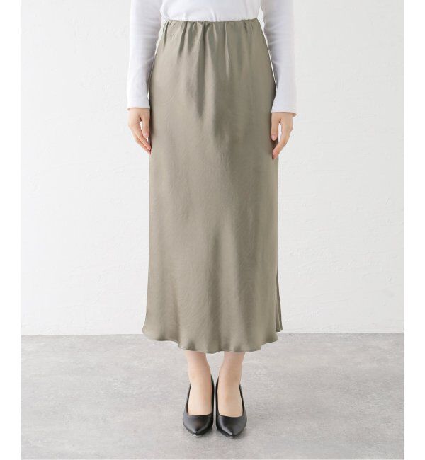 NOBLE「《追加》ナローAラインサテンスカート 2」|スカート|
