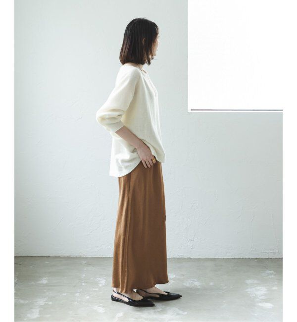 NOBLE「《追加》ナローAラインサテンスカート 2」|スカート|
