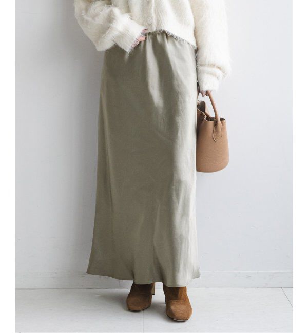 NOBLE「《追加》ナローAラインサテンスカート 2」|スカート|