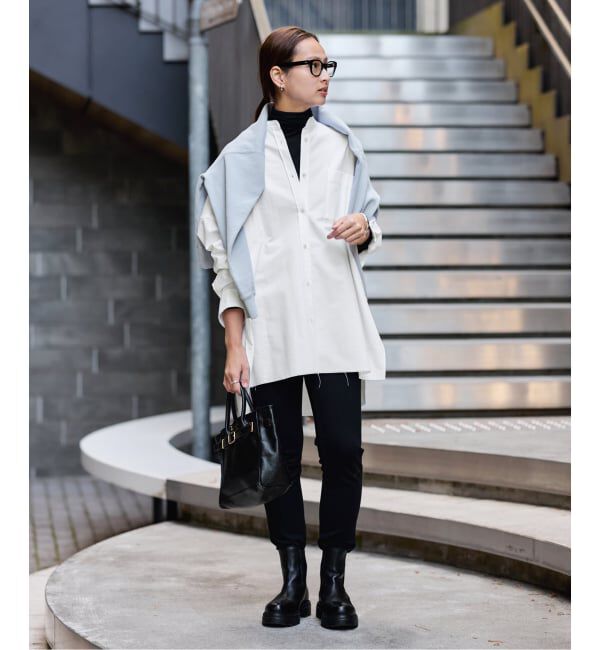 FRAMeWORK「バンドカラーロングシャツ」|シャツ・ブラウス|