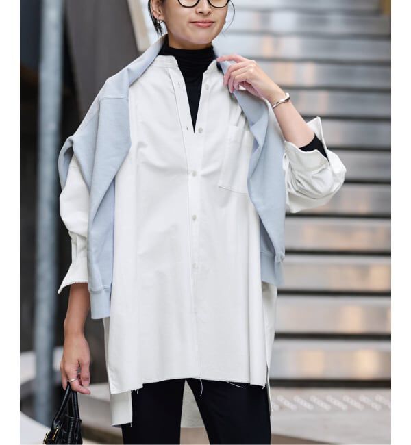 FRAMeWORK「バンドカラーロングシャツ」|シャツ・ブラウス|