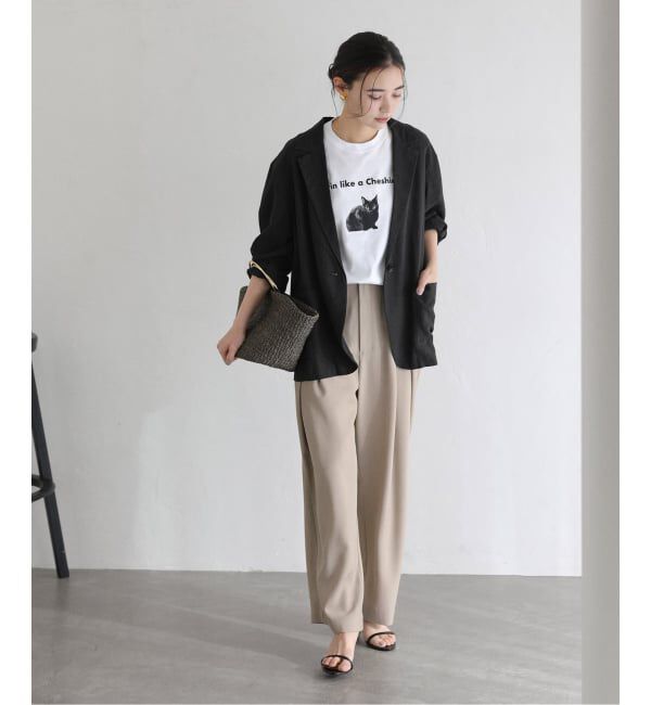  「【洗える】ウォッシャブルリネン混ジャケット」|テーラードジャケット|