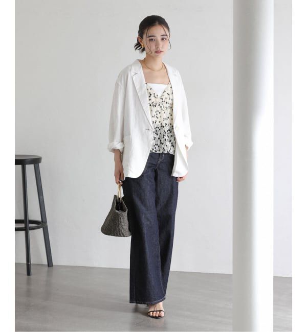  「【洗える】ウォッシャブルリネン混ジャケット」|テーラードジャケット|