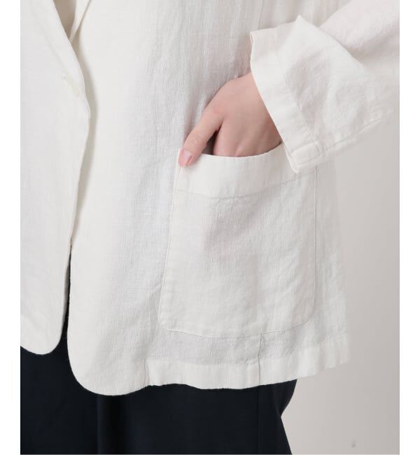  「【洗える】ウォッシャブルリネン混ジャケット」|テーラードジャケット|