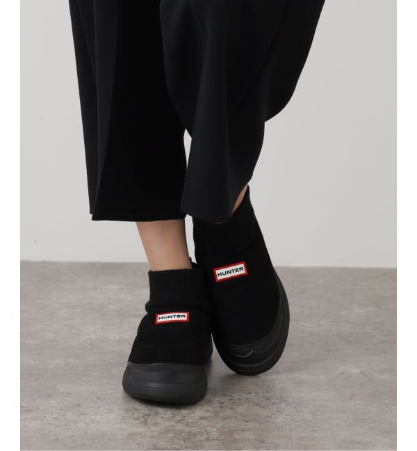  「HUNTER/ハンター SUEDE KNITTED CUFFBOOTS」|ショートブーツ|