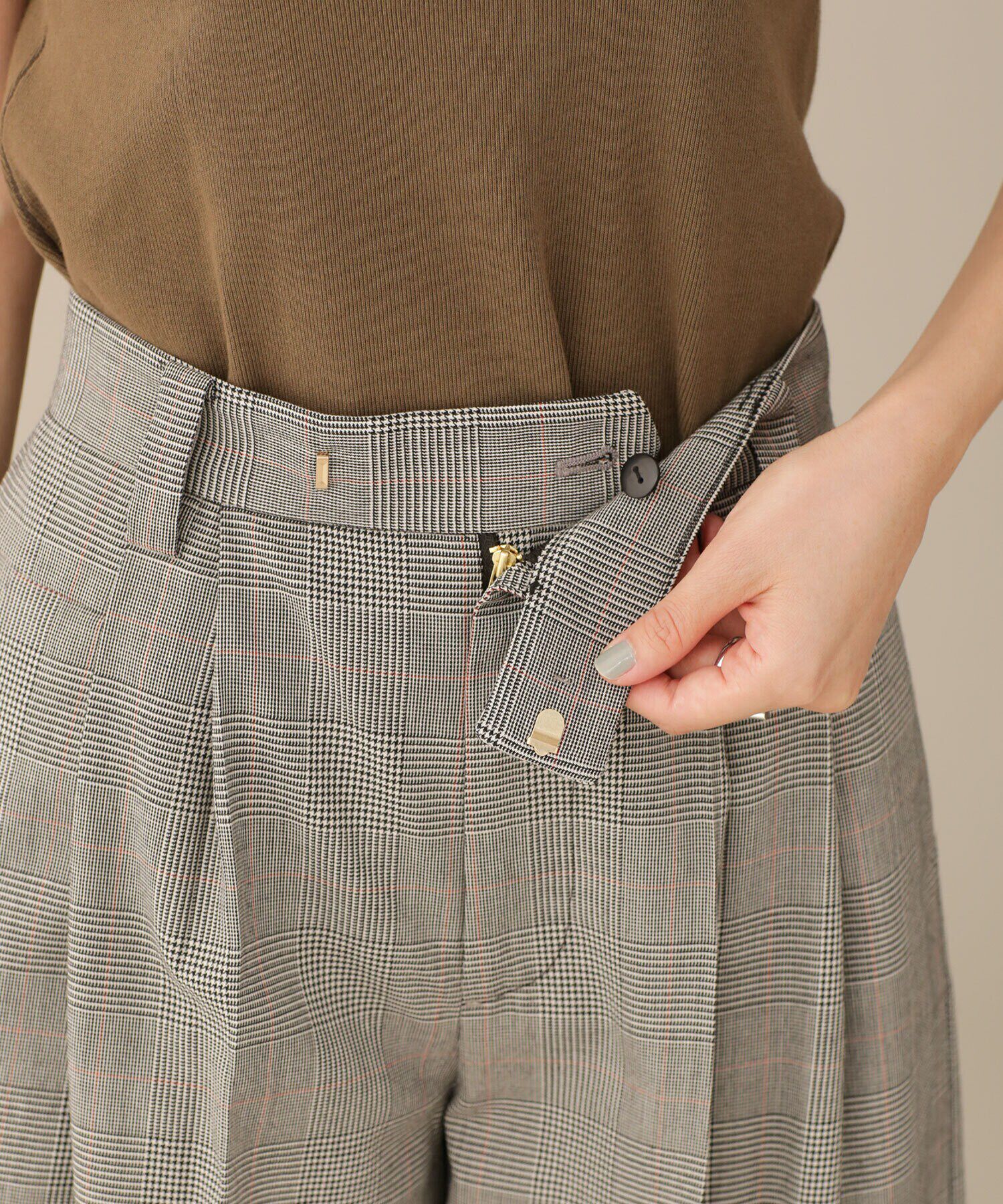 nano･universe「LB.03/2タックウールミドルパンツ（セットアップ可）」|キュロット|