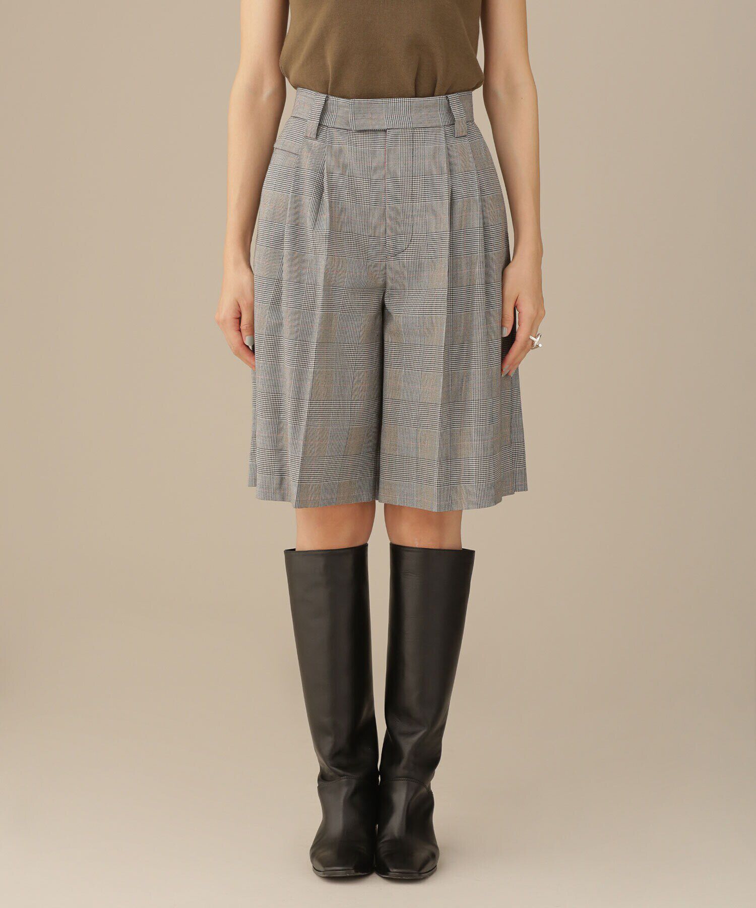 nano･universe「LB.03/2タックウールミドルパンツ（セットアップ可）」|キュロット|