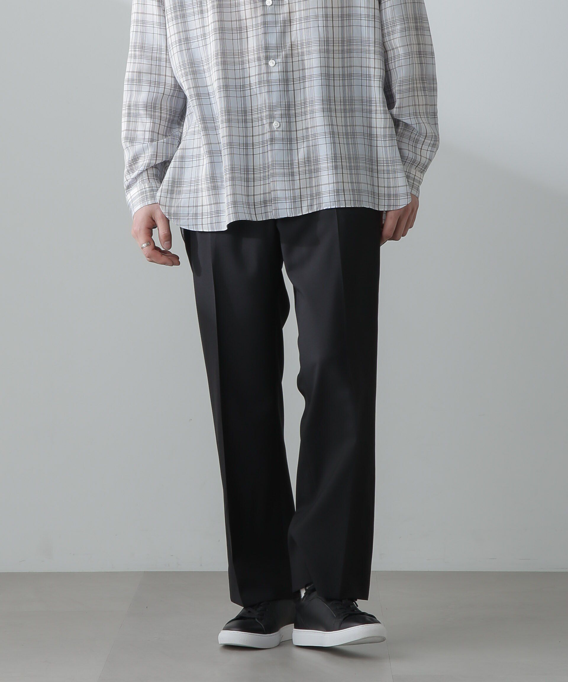 nano･universe「COOLMAX T/Wストレッチブートレッグパンツ」|チノ|