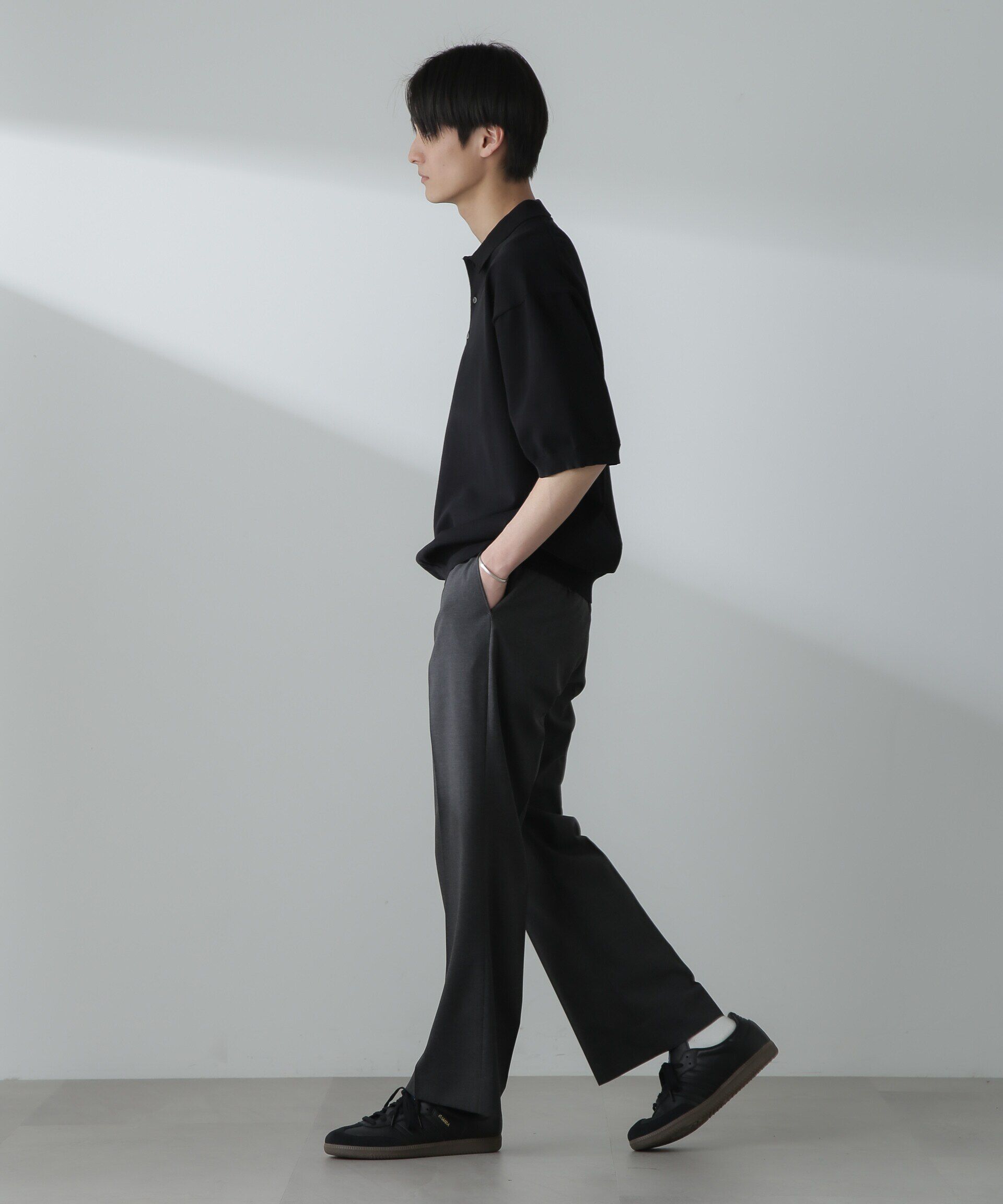 nano･universe「COOLMAX T/Wストレッチブートレッグパンツ」|チノ|