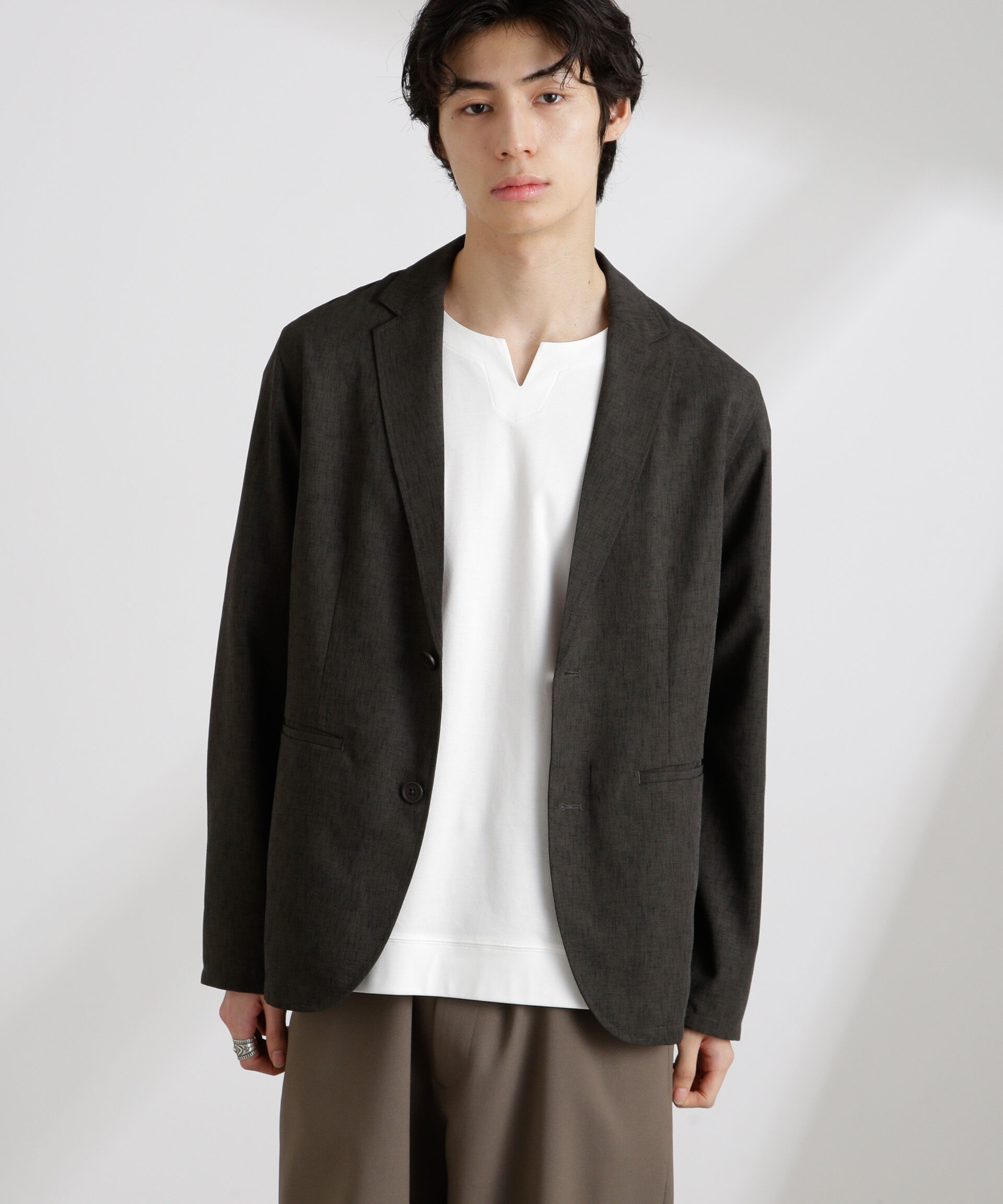 nano･universe「テックリネンライトジャケット」|テーラードジャケット|