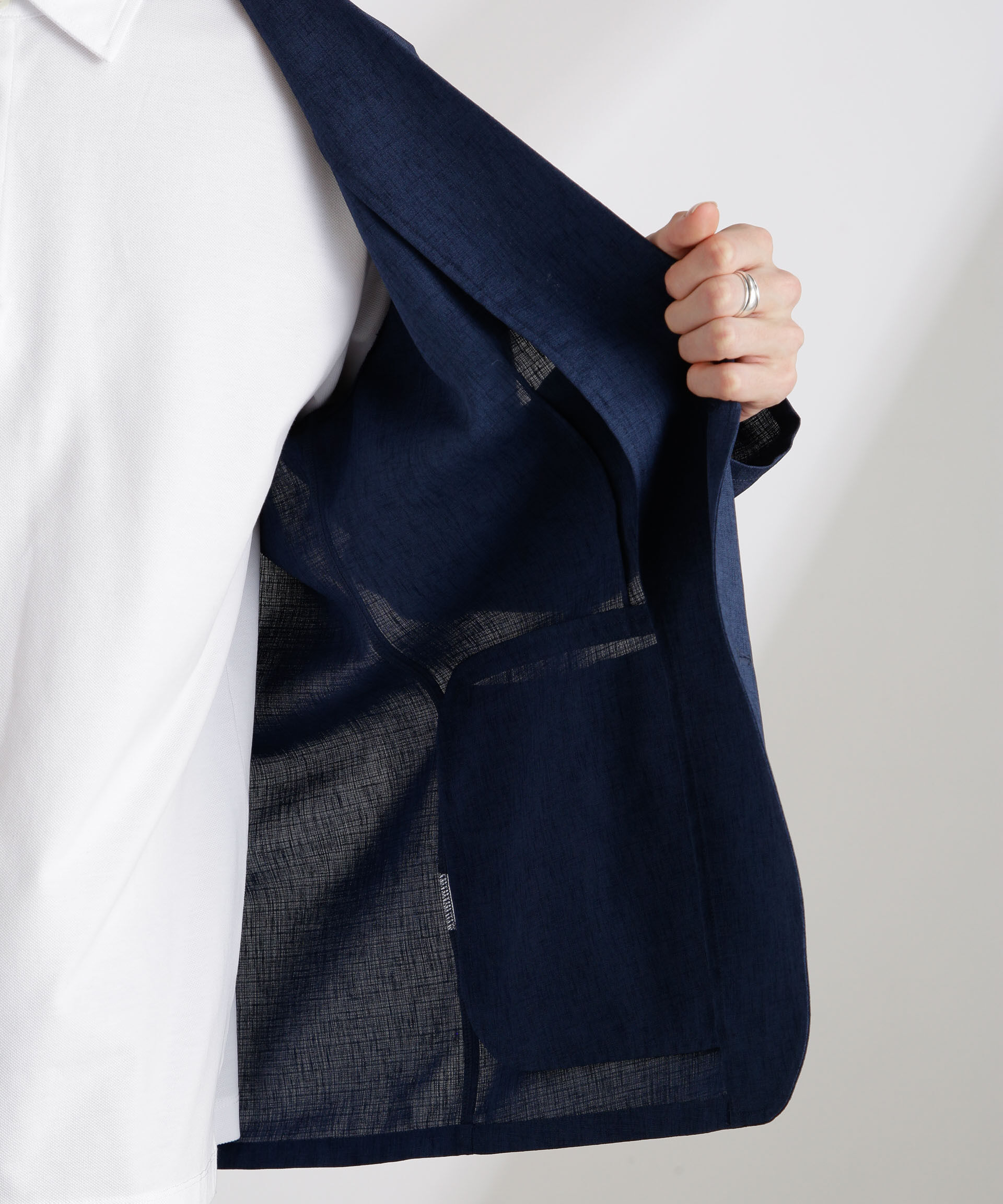 nano･universe「テックリネンライトジャケット」|テーラードジャケット|