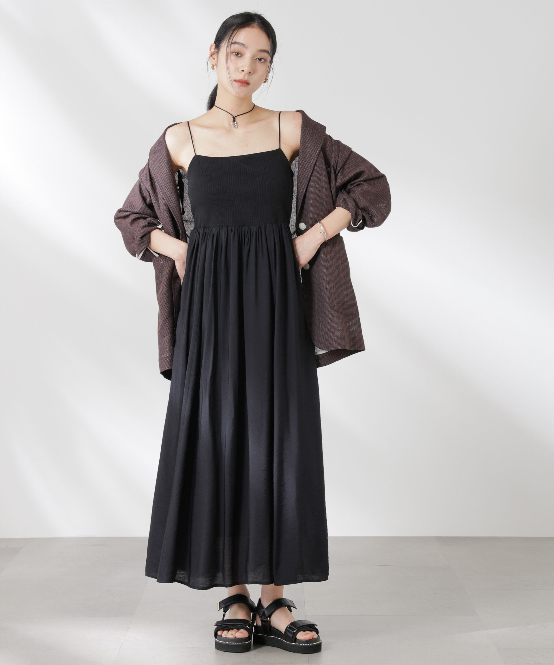 nano･universe「リブドッキング2wayキャミワンピース」|ワンピース|