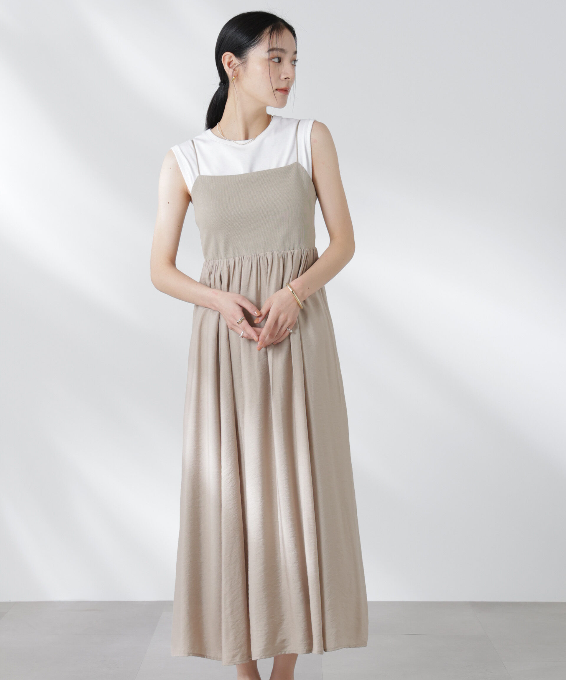 nano･universe「リブドッキング2wayキャミワンピース」|ワンピース|