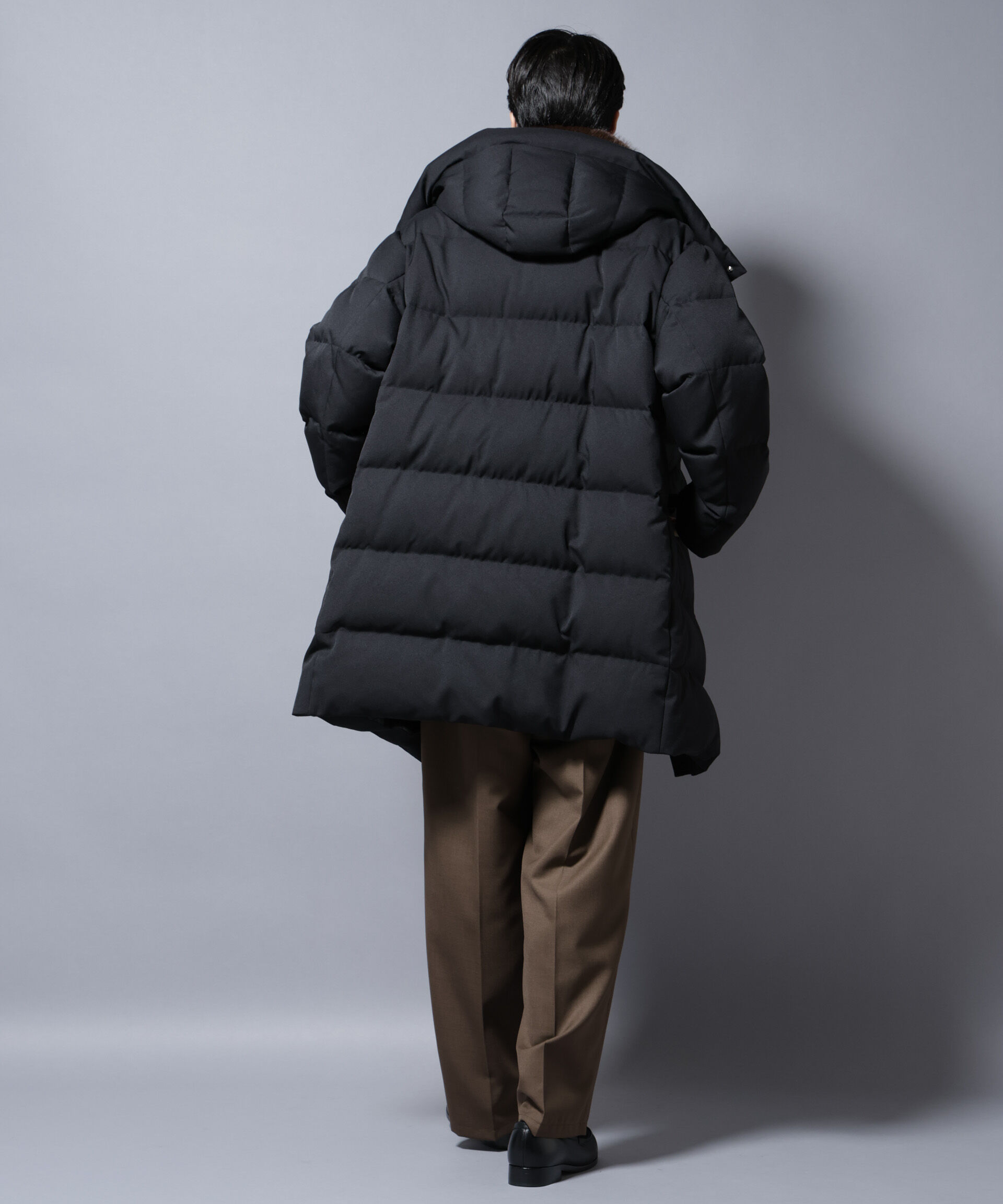 nano･universe「「西川ダウン(R)」フェイクファーカラーサージロングダウン」|ダウン|