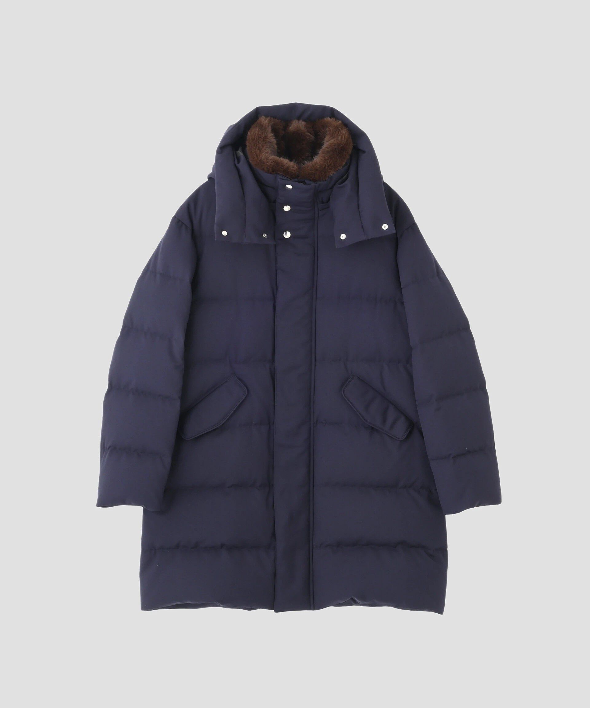 nano･universe「「西川ダウン(R)」フェイクファーカラーサージロングダウン」|ダウン|