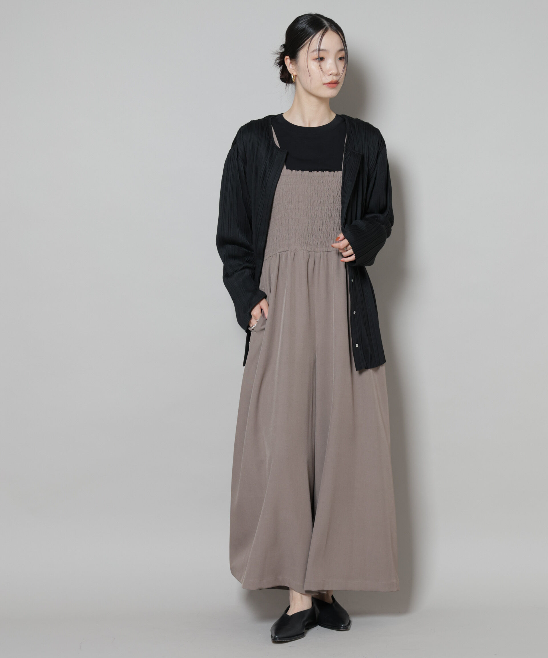 nano･universe「シャーリングサロペット」|ワンピース|