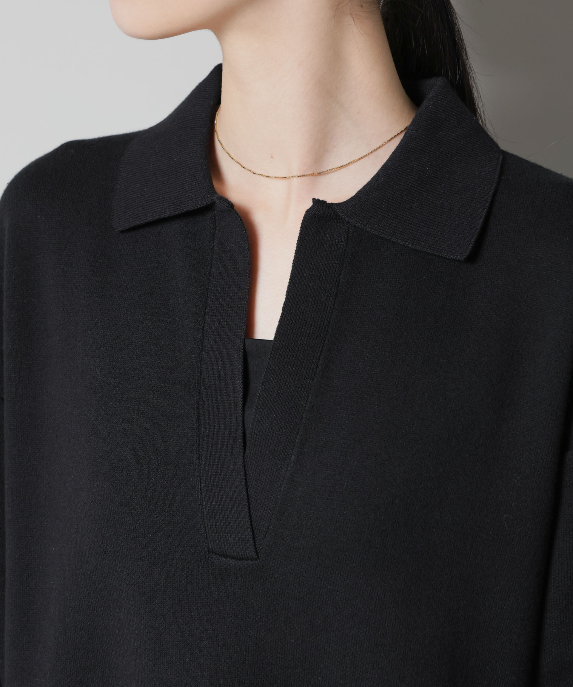 nano･universe「スウェットライク衿付きスキッパーニットワンピース」|ワンピース|