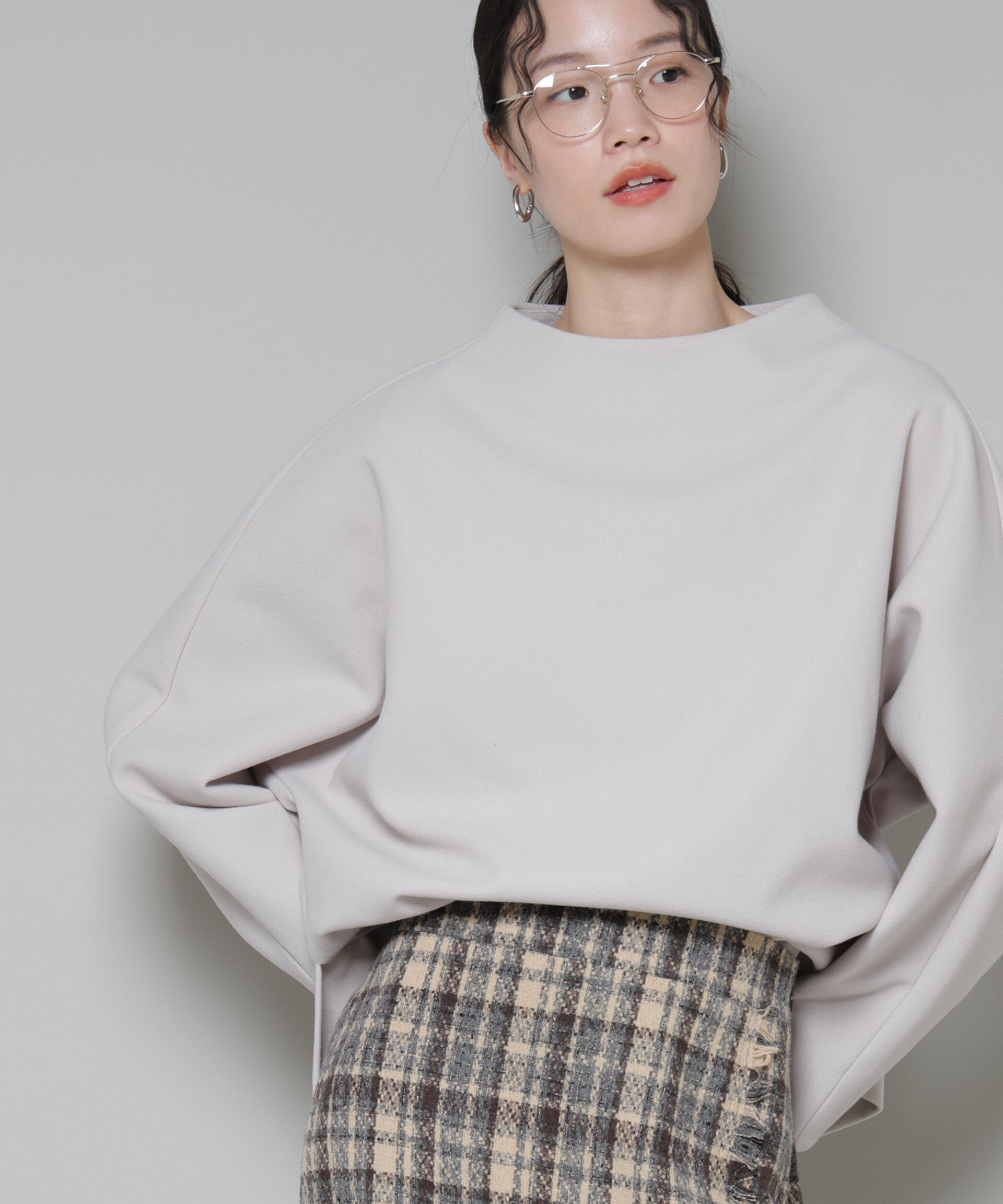 nano･universe「ｿﾌﾄﾒﾙﾄﾝｼﾞｬｰｼﾞｰﾀｯｸｽﾘｰﾌﾞﾓｯｸﾈｯｸﾄｯﾌﾟｽ(」|シャツ・ブラウス|