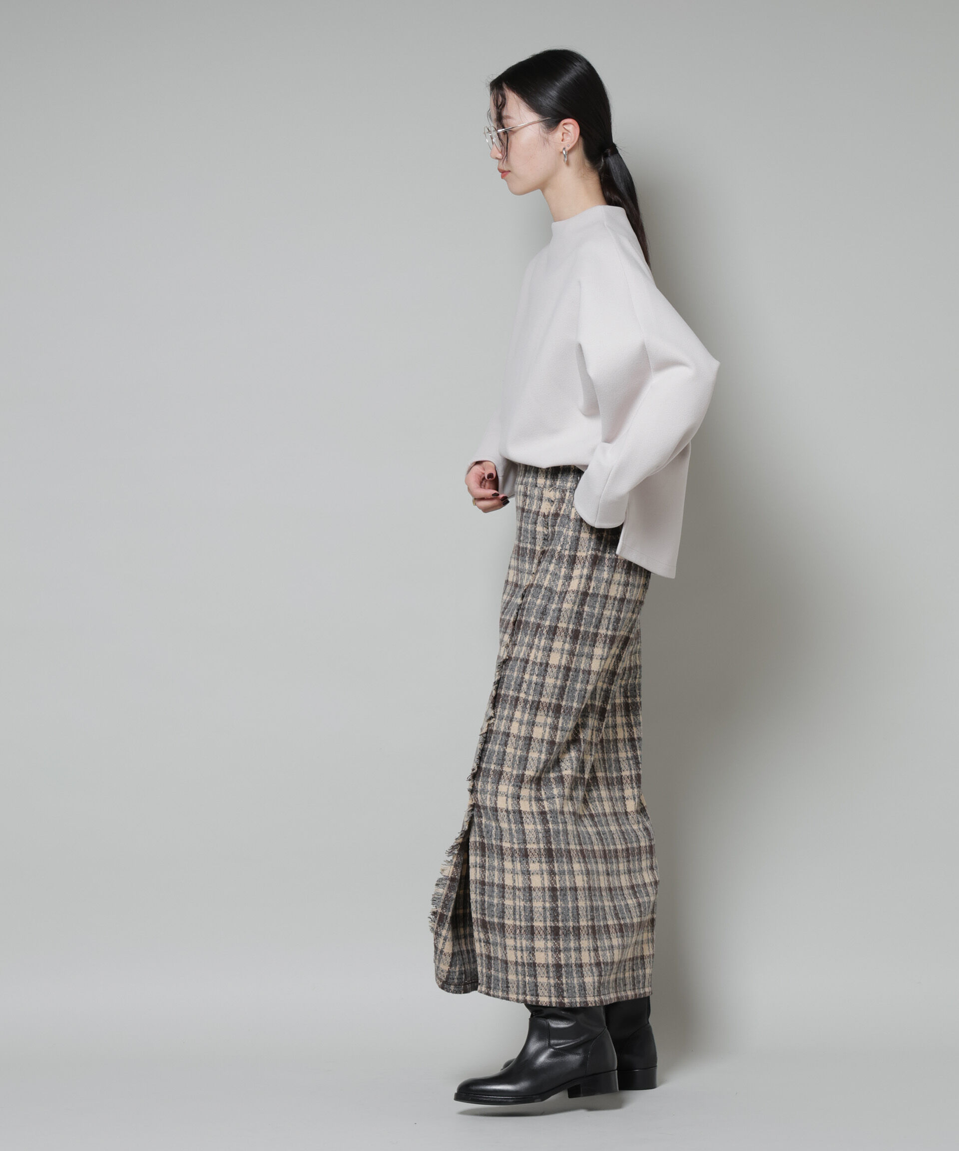 nano･universe「ｿﾌﾄﾒﾙﾄﾝｼﾞｬｰｼﾞｰﾀｯｸｽﾘｰﾌﾞﾓｯｸﾈｯｸﾄｯﾌﾟｽ(」|シャツ・ブラウス|