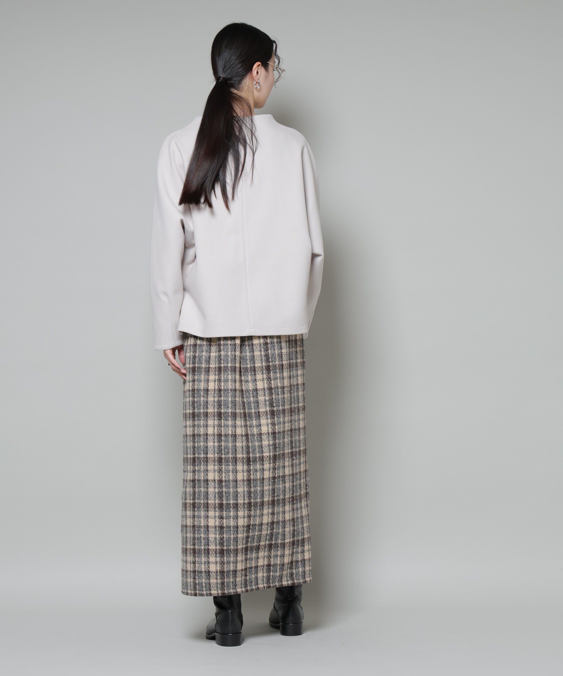 nano･universe「ｿﾌﾄﾒﾙﾄﾝｼﾞｬｰｼﾞｰﾀｯｸｽﾘｰﾌﾞﾓｯｸﾈｯｸﾄｯﾌﾟｽ(」|シャツ・ブラウス|