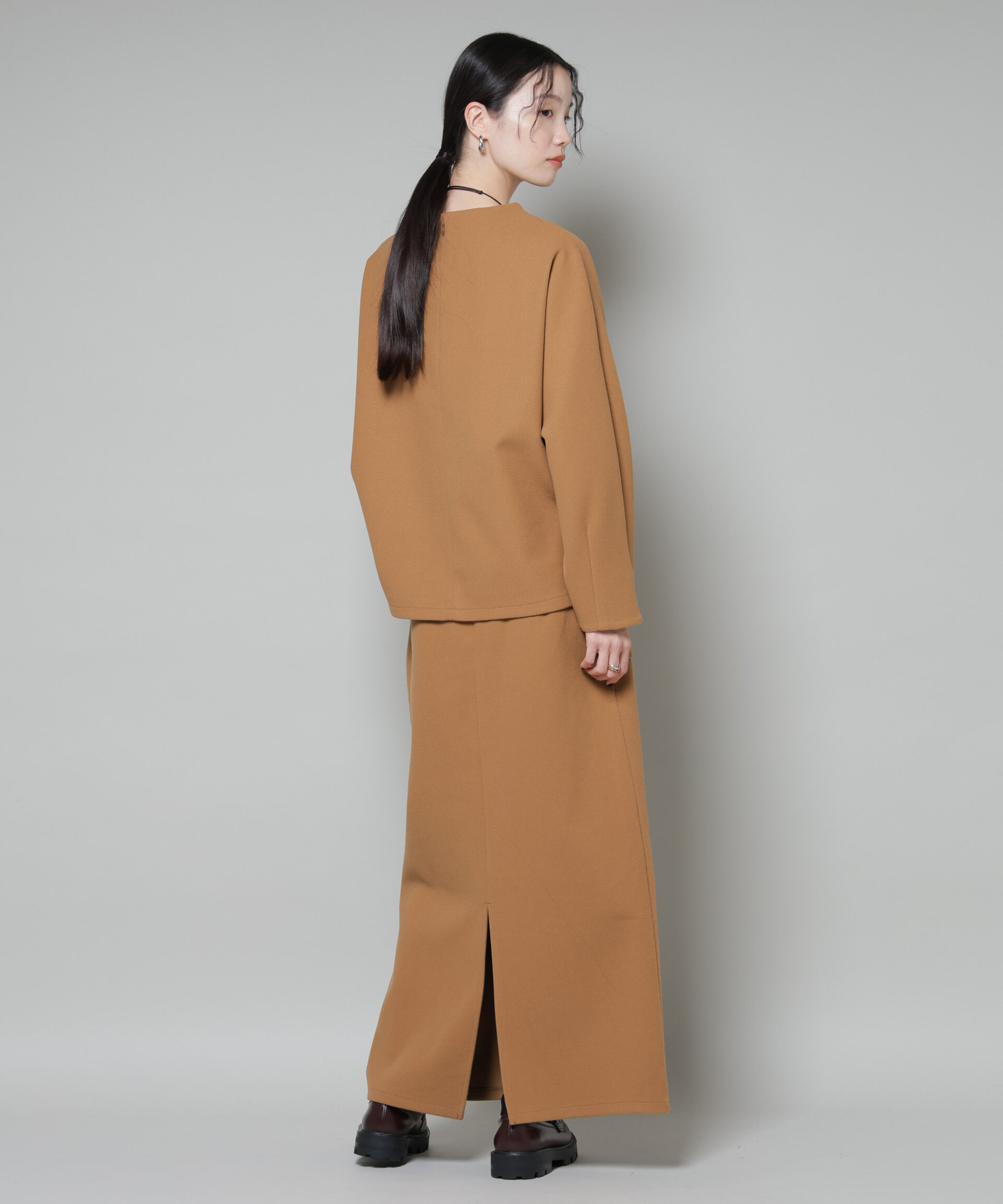 nano･universe「ｿﾌﾄﾒﾙﾄﾝｼﾞｬｰｼﾞｰﾀｯｸｽﾘｰﾌﾞﾓｯｸﾈｯｸﾄｯﾌﾟｽ(」|シャツ・ブラウス|