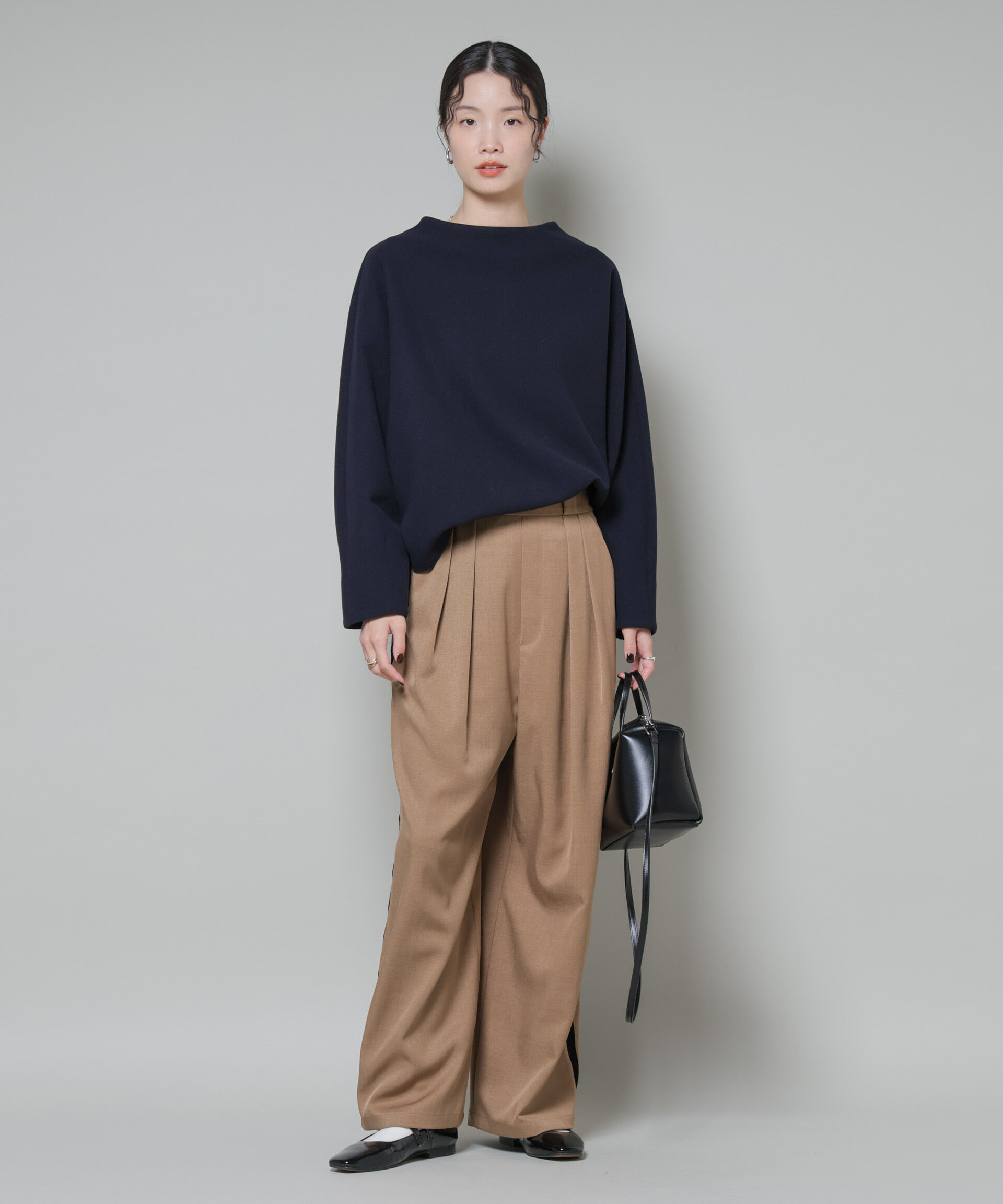 nano･universe「ｿﾌﾄﾒﾙﾄﾝｼﾞｬｰｼﾞｰﾀｯｸｽﾘｰﾌﾞﾓｯｸﾈｯｸﾄｯﾌﾟｽ(」|シャツ・ブラウス|