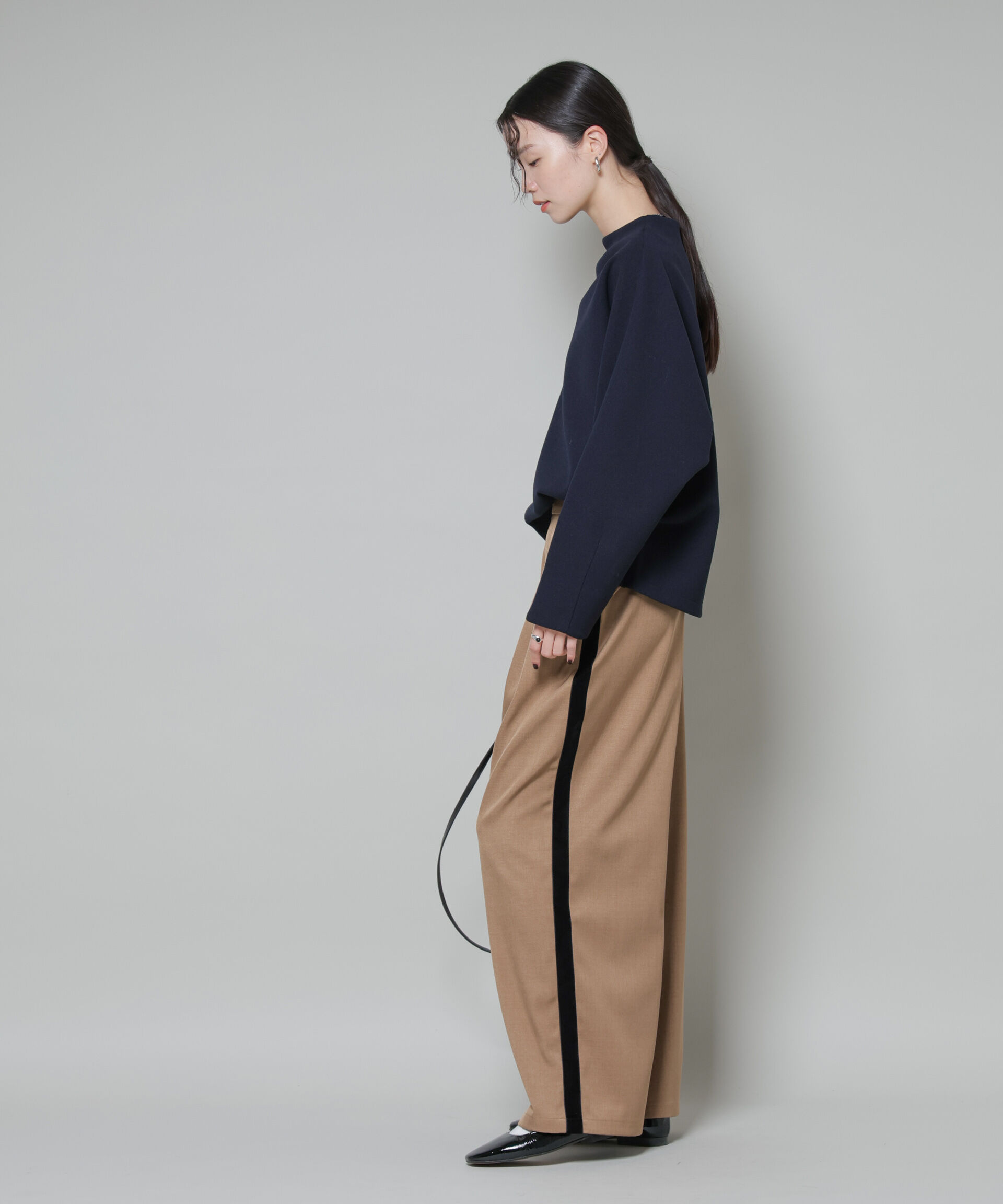 nano･universe「ｿﾌﾄﾒﾙﾄﾝｼﾞｬｰｼﾞｰﾀｯｸｽﾘｰﾌﾞﾓｯｸﾈｯｸﾄｯﾌﾟｽ(」|シャツ・ブラウス|