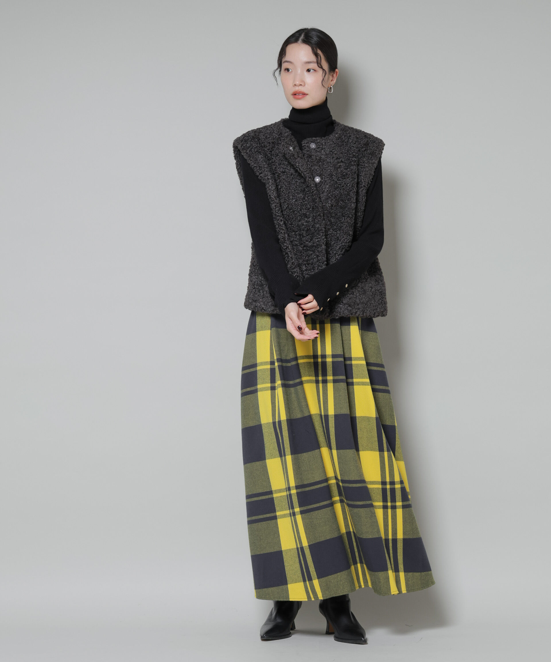 nano･universe「洗濯機洗可メタルボタンリブニット」|ニット・セーター|