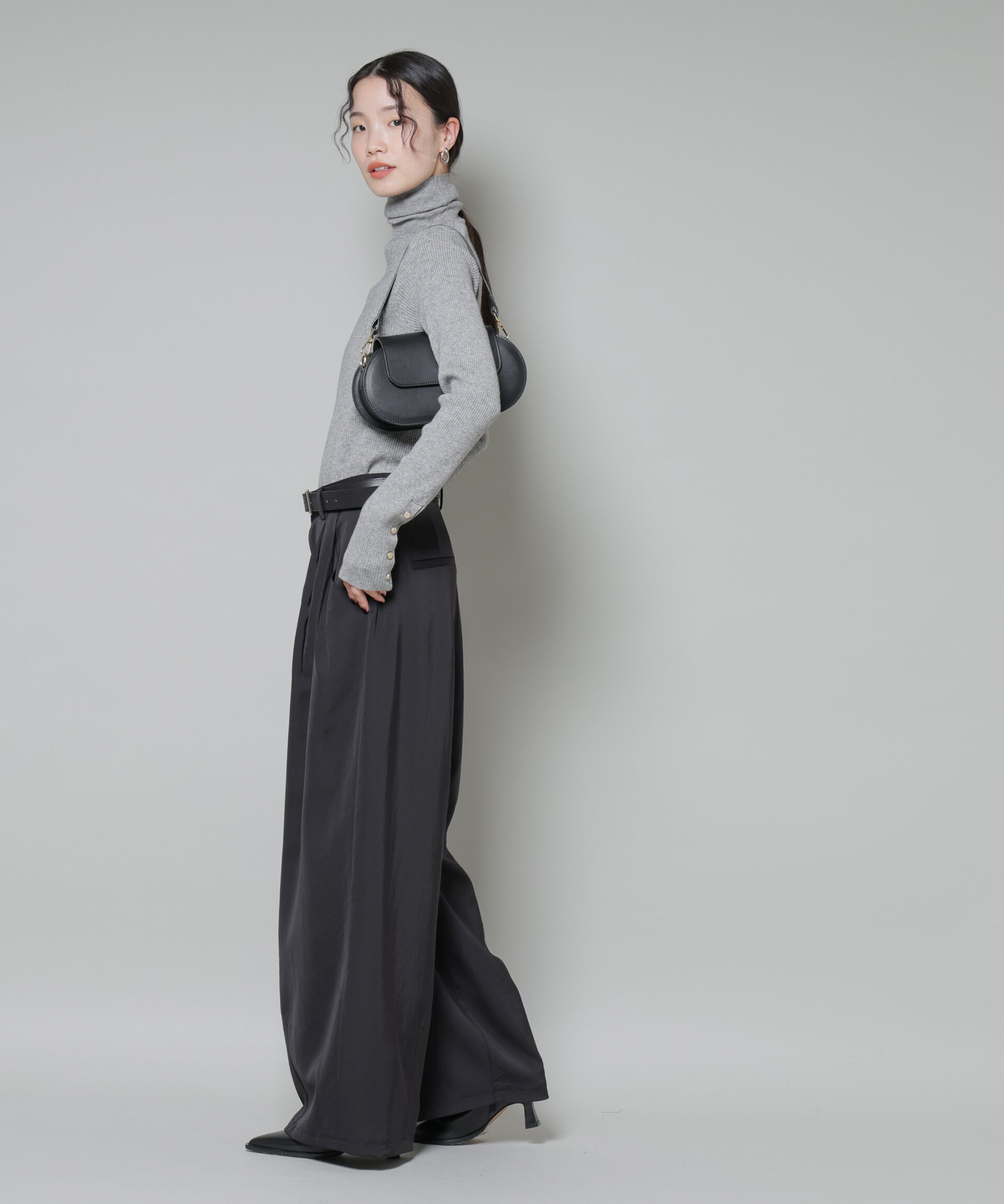 nano･universe「洗濯機洗可メタルボタンリブニット」|ニット・セーター|