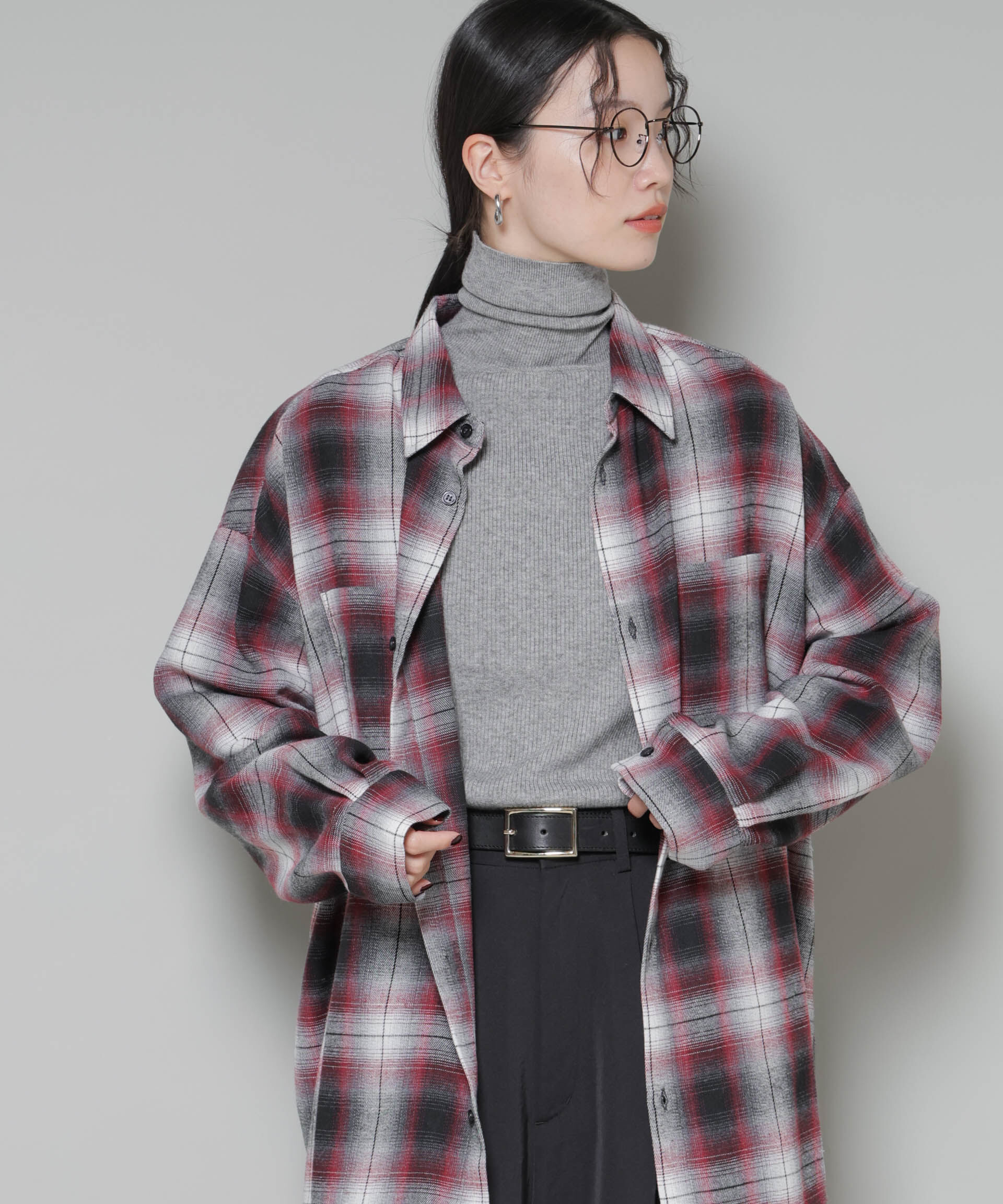 nano･universe「洗濯機洗可メタルボタンリブニット」|ニット・セーター|