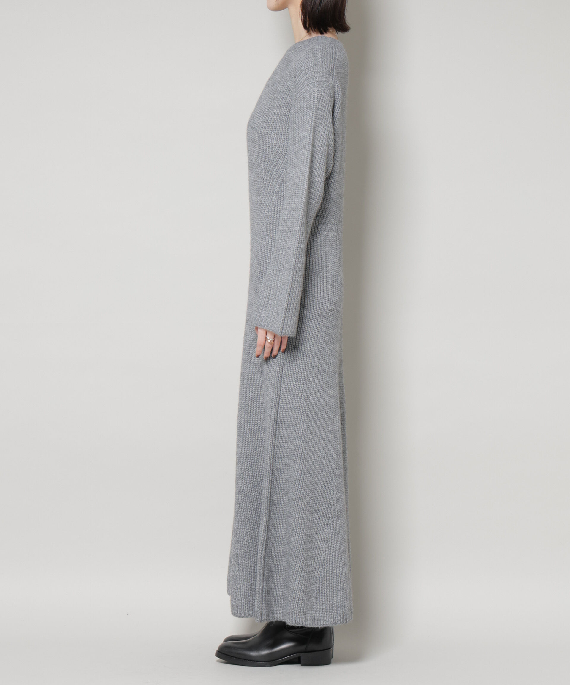 nano･universe「片畦フレアニットワンピース」|ワンピース|