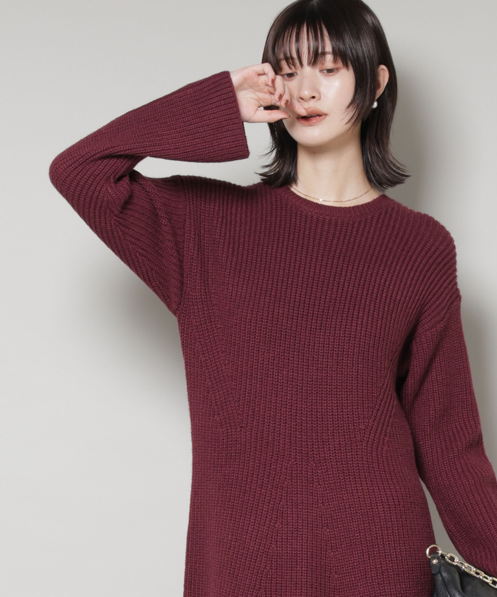 nano･universe「片畦フレアニットワンピース」|ワンピース|