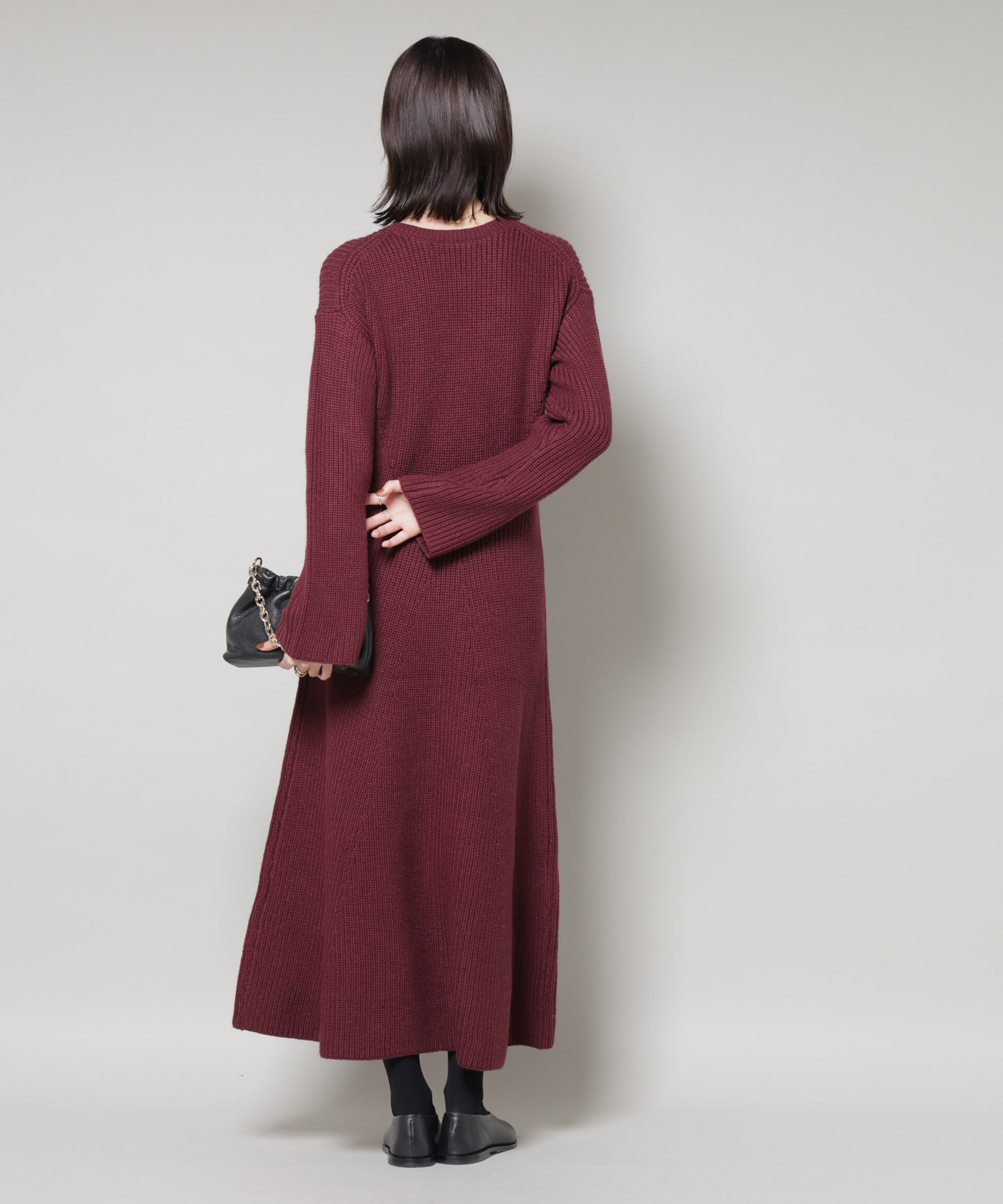 nano･universe「片畦フレアニットワンピース」|ワンピース|